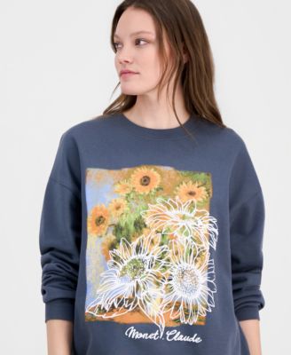 Juniors' Sunflower Crewneck Sweatshirt