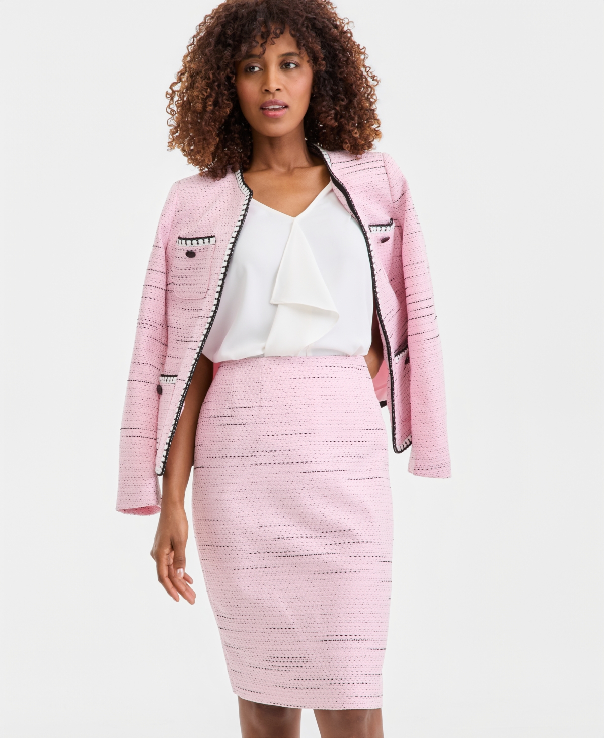 Kasper Women's Sleeveless Ruffle-Front Blouse