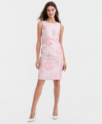 Women's Floral Jacquard Empire-Seam Dress