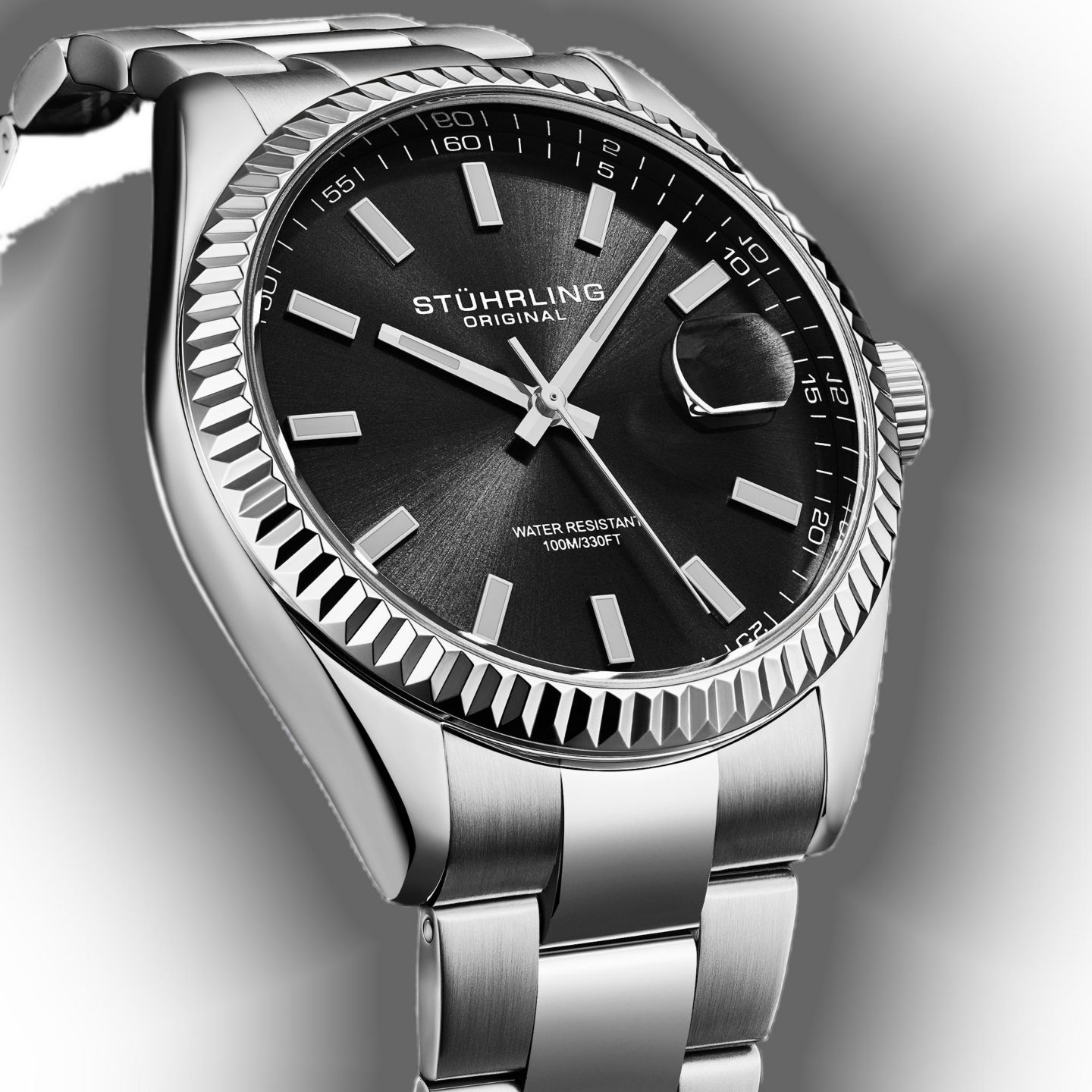 Мужские часы Stuhrling Vanguard 4069 с чёрным циферблатом, 42 мм, цвет: Чёрный — фото 4