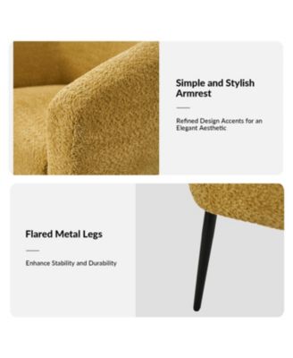 Hal Modern Boucle Armchair with Metal Leg