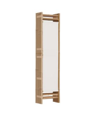 Folding 5-Panel Room Divider 78.7" Bamboo and Canvas