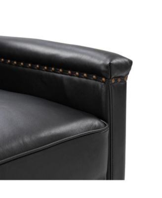Boedy 29 Wide Genuine Leather Swivel Club Chair with Nailhead Trim
