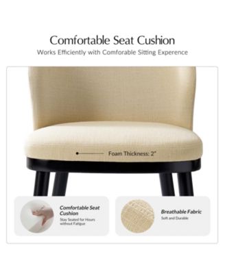 Set of 2 Fabric Alrun Dining Chair