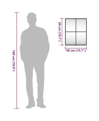 Wall Mirror Black Glass, Powder-coated iron 15.7 x 19.7 in