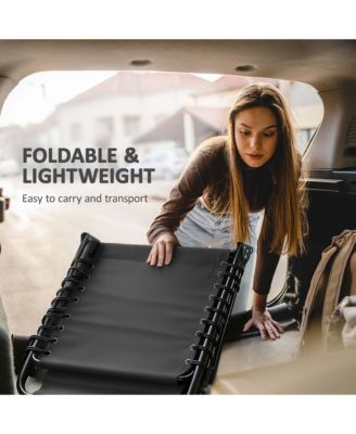 Sun Lounger, Folding Chaise Recliner 5-Position Adjustable,