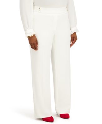 Women's Pull-On Rivet Faux Extend Tab Trousers