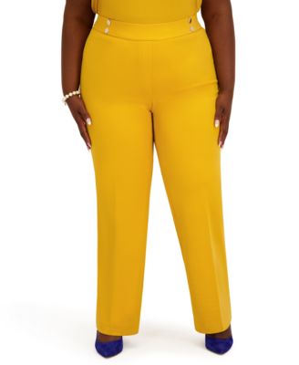 Women's Pull-On Rivet Faux Extend Tab Trousers