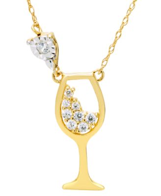 Diamond Pendant Necklaces (1/10 ct. t.w.) in 14k Yellow Gold
