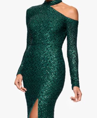 Women's Long-Sleeve Sequined Long Dress