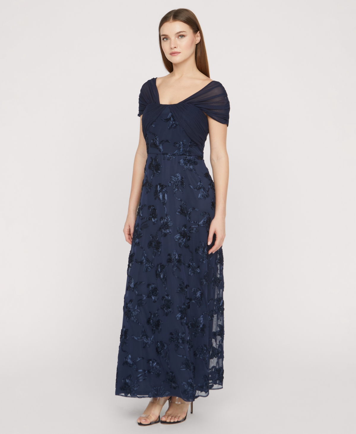 Js Collections Women's Carolina Ankle V-neck Gown In Blue