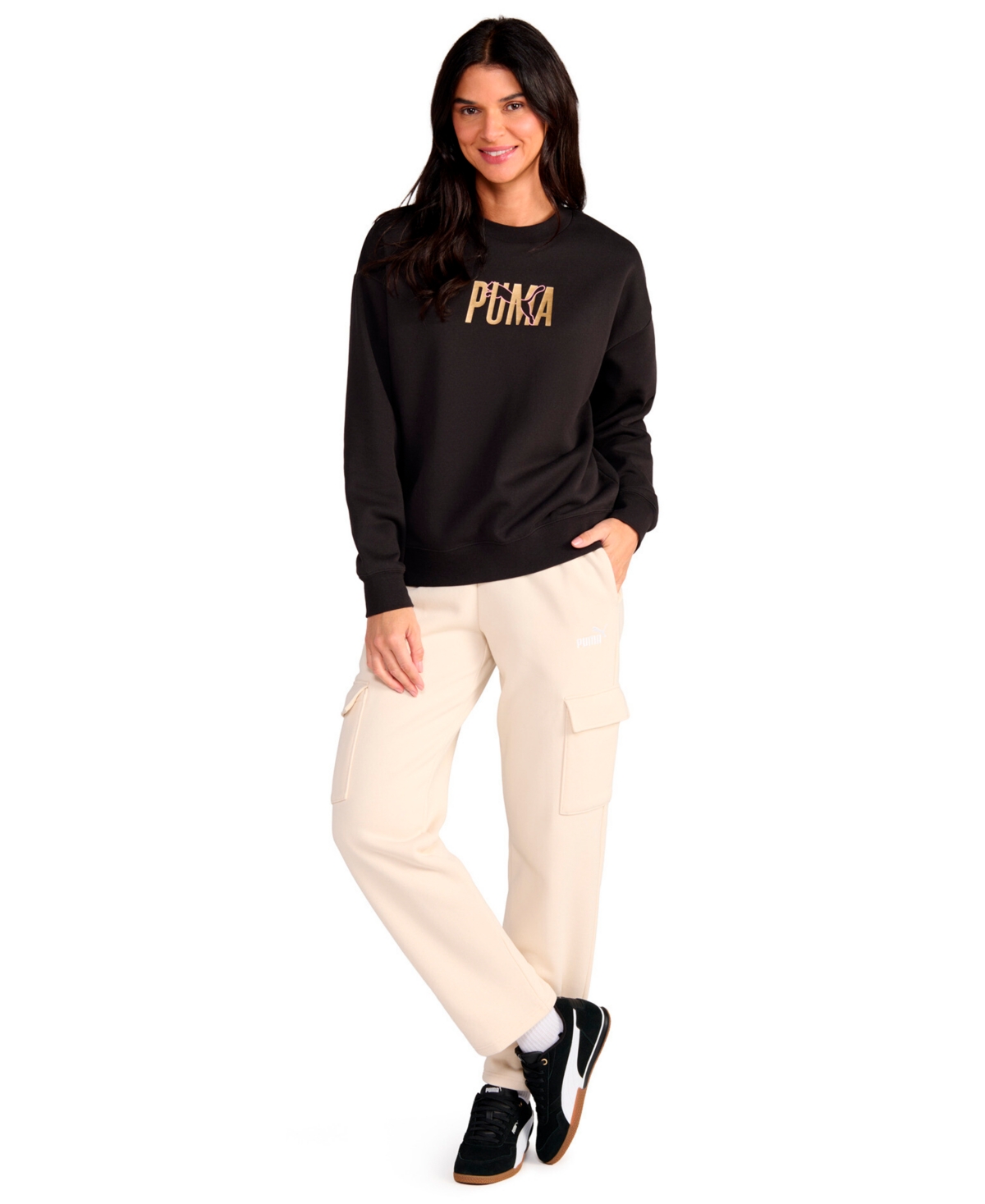 Puma Women's Crewneck Sweatshirt In Black
