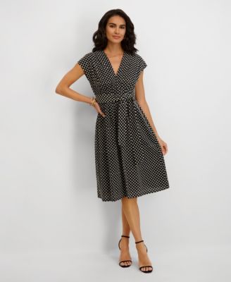 kensie - Women's Embroidered V-Neck Dress