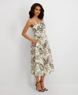 Women's Embroidered Square Neck Dress