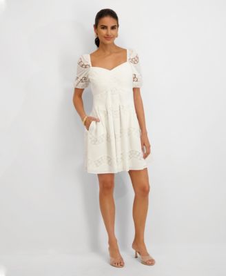 Women's Embroidered Sweetheart Neck Dress