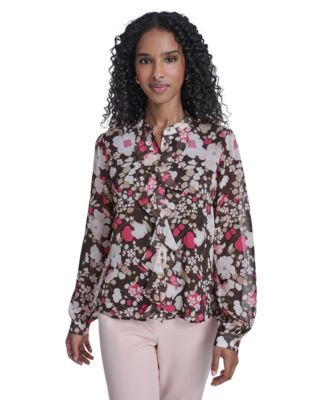 Tommy Hilfiger - Women's Floral Ruffle Placket Top