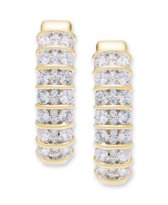 Diamond Hoop Earrings (1 ct. t.w.) in 10k Yellow Gold
