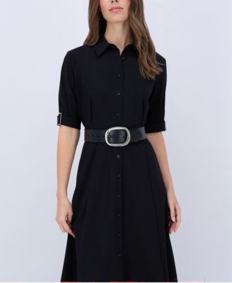 Women's Two-in-One Reversible Oversized Statement Buckle Belt