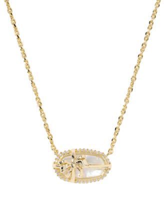 Kendra Scott - Imitation Pearl & Crystal Elisa Bow Short Pendant Necklace