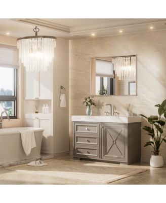 Inch Brushed Nickel Bathroom Vanity Mirror Metal Framed Over Sink Wall Mirror Horizontal/Vertical