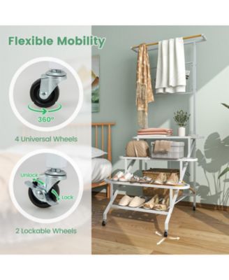 4-Tier Hanging Plant Stand with Hanging Bar