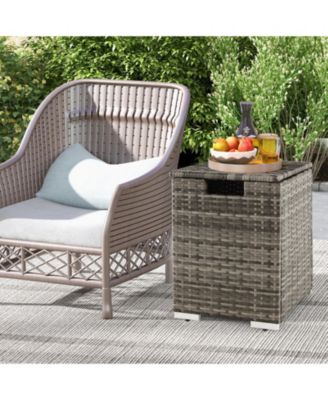 2-in-1 Patio Rattan Gas Propane Tank Cover for 20 lbs Propane Tanks