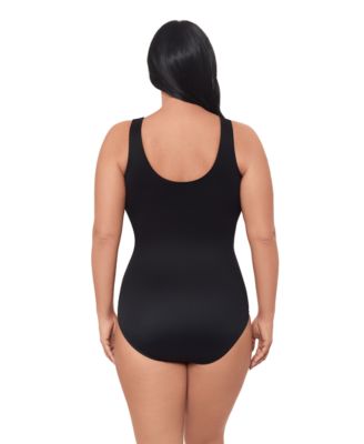 Women's Plus Illustionists Crossover Tummy Control One Piece Swimsuit