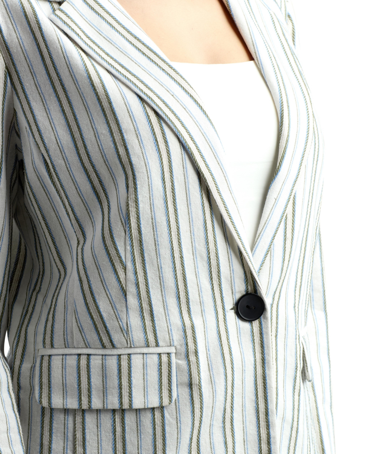Bcx Junior's Resort Stripe Long-sleeve Blazer In Gray
