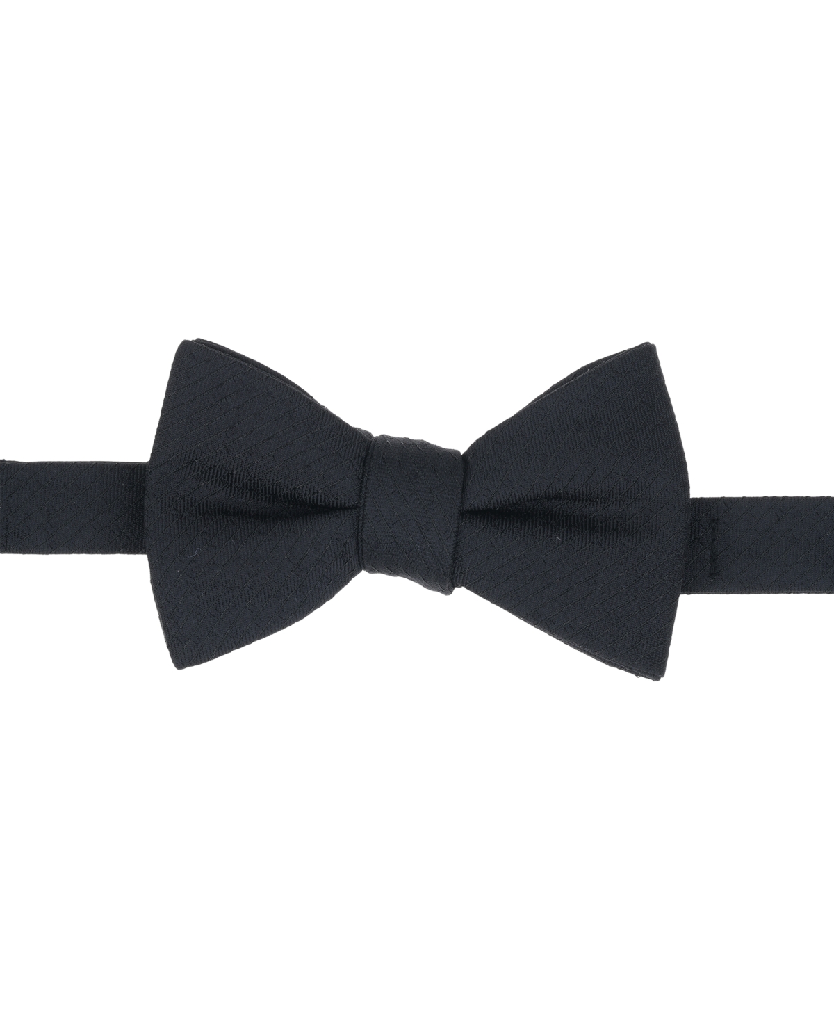 Alfani Men's Regent Stripe Solid Bow Tie And Pocket Square 2-piece Set, Macy's Exclusive In Black