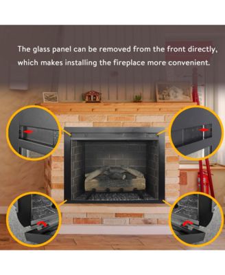 28 inch Infrared Electric Fireplace Insert, Touch Panel Home Decor Heater, Smokeless Firebox With fixed Trim Kit.With Crackling Sound