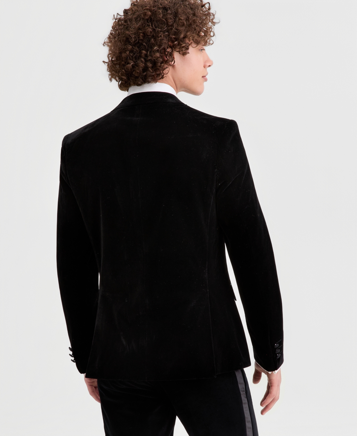 Mens Slim Fit Peak Lapel Velvet Sport coat