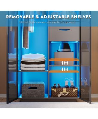 2-Door Wardrobe with LED Lights, Ample Storage, Stylish & Functional