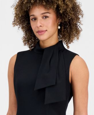 Women's Tie-Neck Sleeveless Sheath Dress