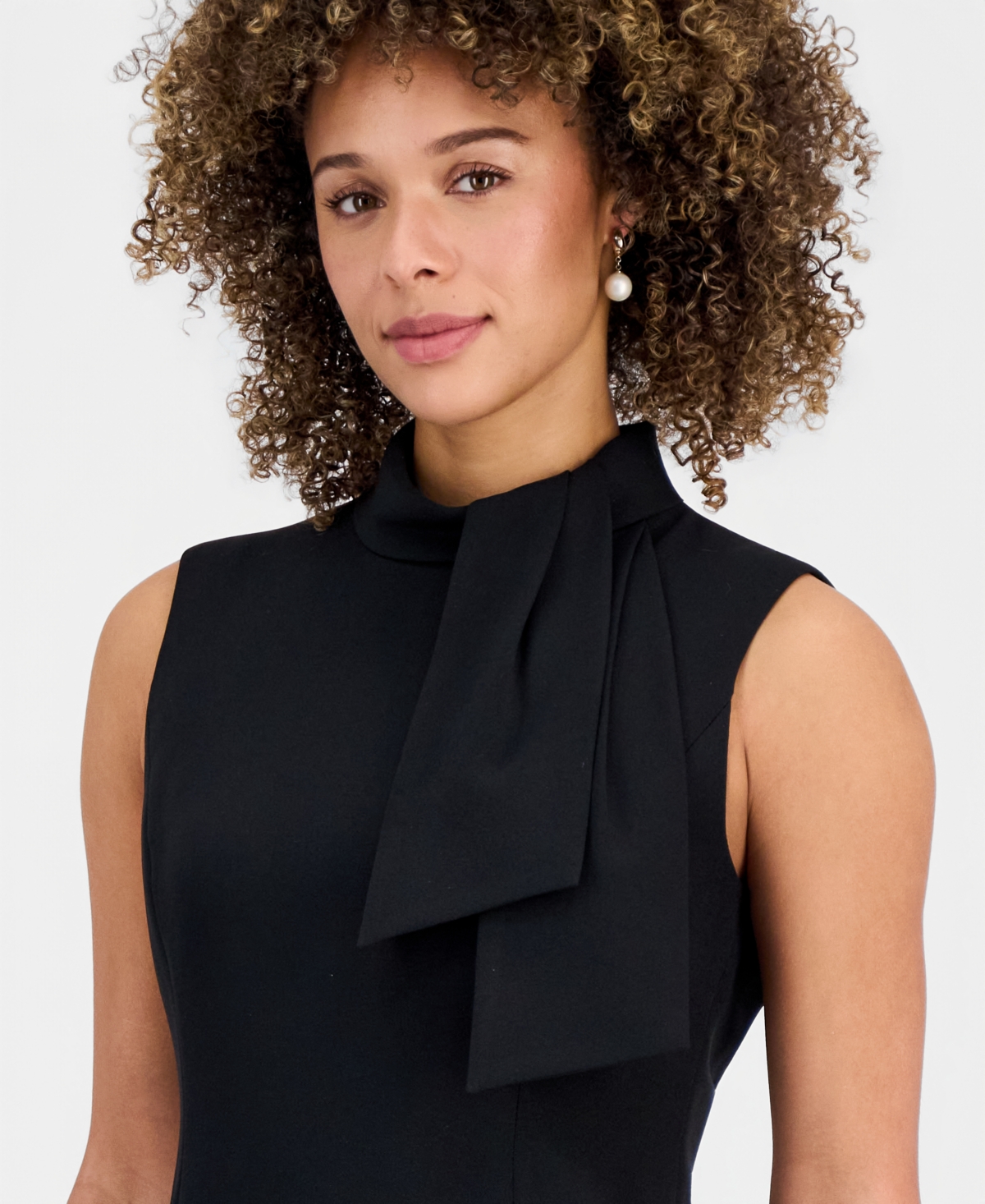 Kasper Women's Tie-Neck Sleeveless Sheath Dress