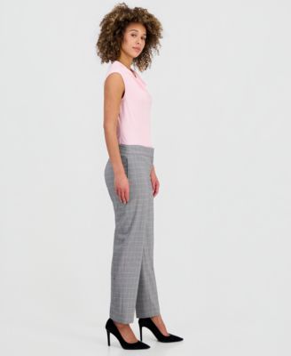 Petite Slim-Fit Tailored Houndstooth Pants