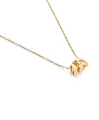 Faux Stone Signature C Braided Rondelle Pendant Necklace