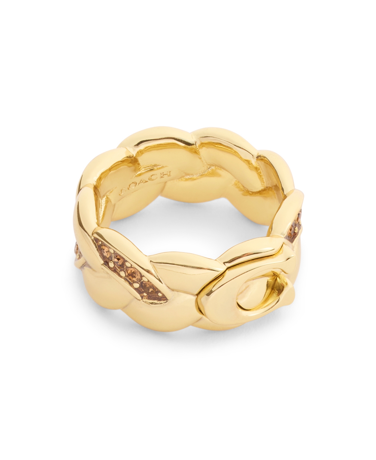 Coach Faux Stone Signature C Braided Band Ring