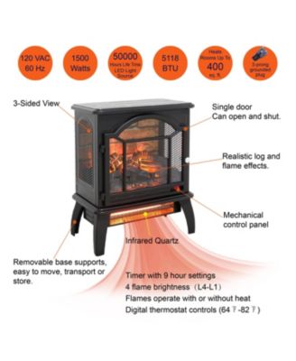 18 inch 3D Flame Electric Infrared Quartz Fireplace Stove with remote control