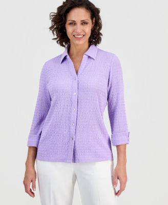 Women's, 3/4 Sleeve Button-Front Shirt, Regular & Petite