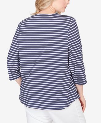 Plus Size Classic Marine Stripe Knit Top