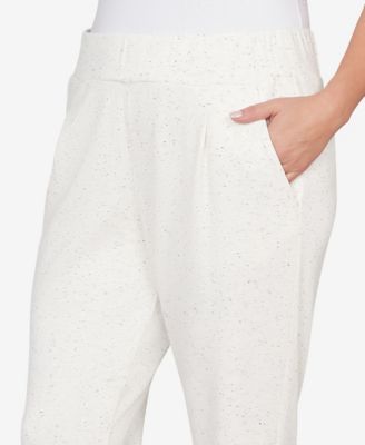Plus Size Ultra Soft Knit Cuffed Ankle Pants