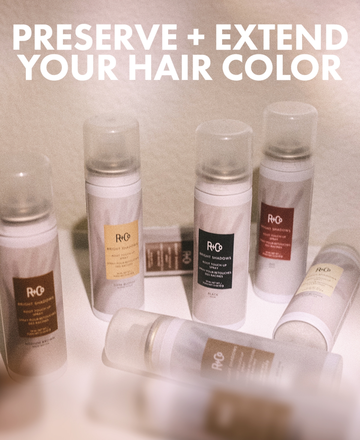 R+Co Bright Shadows Root Dark Brown Touch Up Spray, 1.5 oz.