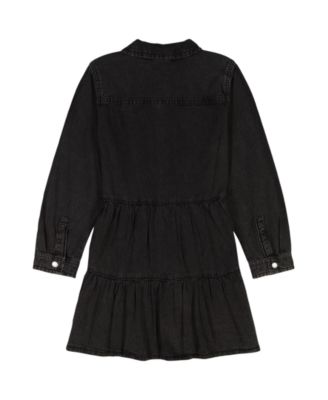 Girls' 7-16 Long-Sleeve Denim Shirt Dress