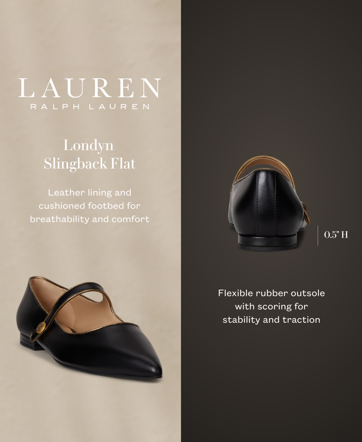 Ralph Lauren Women's Londyn Mary Jane Flats In Black