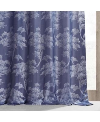 Sequoia Floral Faux Silk Jacquard Room Darkening Curtain