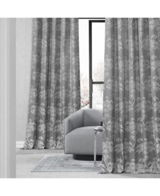 Sequoia Floral Faux Silk Jacquard Room Darkening Curtain