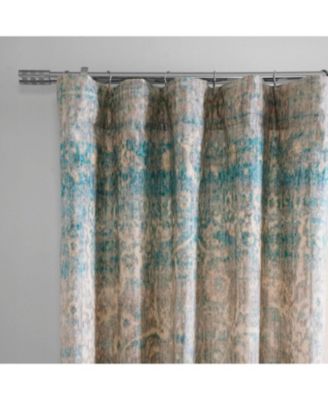 River Abstract Textured Printed Cotton Curtain