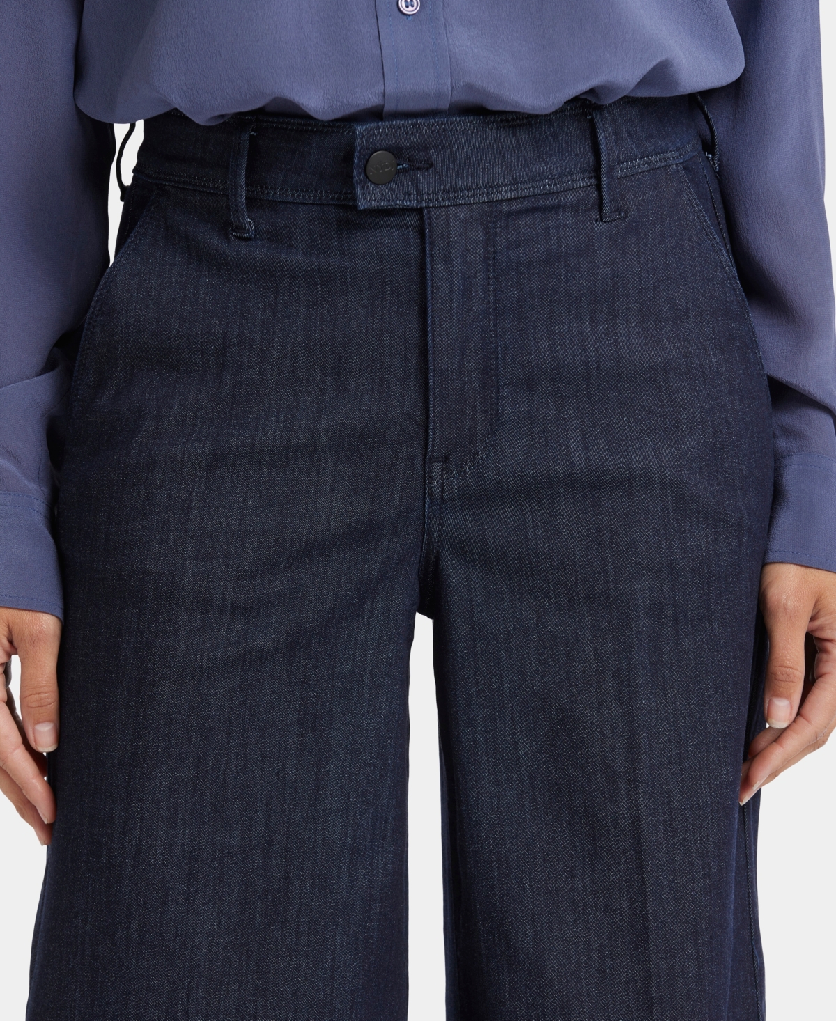 Nydj Mona High Waist Ankle Wide Leg Trouser Jeans In Blue