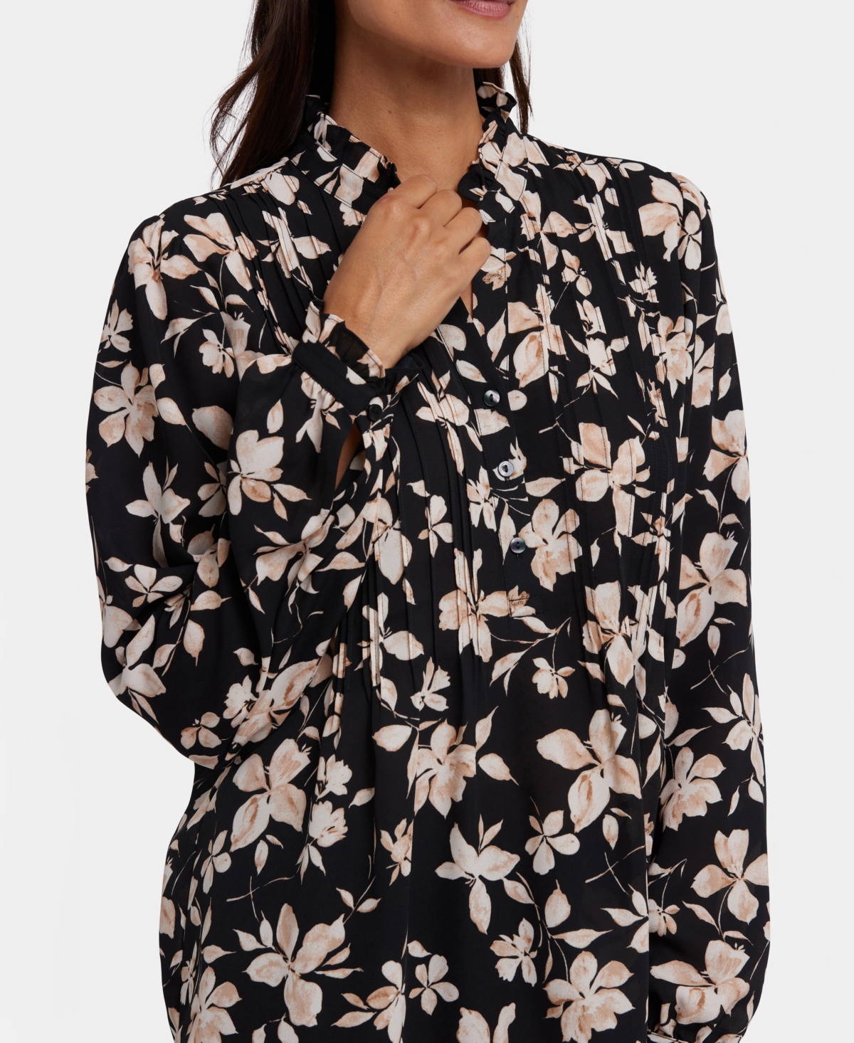 Nydj Women's Pleated Front Tunic Top