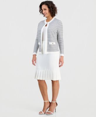 Women's Striped Kissing-Front Cardigan